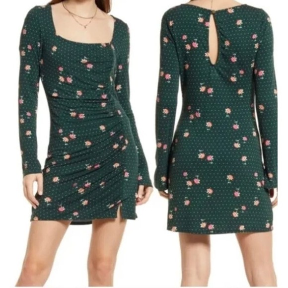 Free People Celia Long Sleeve Body-con Mini Dress